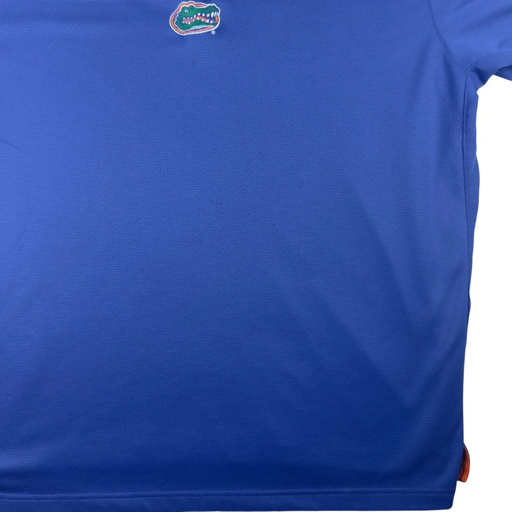 Nike Team Florida Gators Mens XXL‎ Polo Shirt Blue Orange Embroidered Logo NCAA